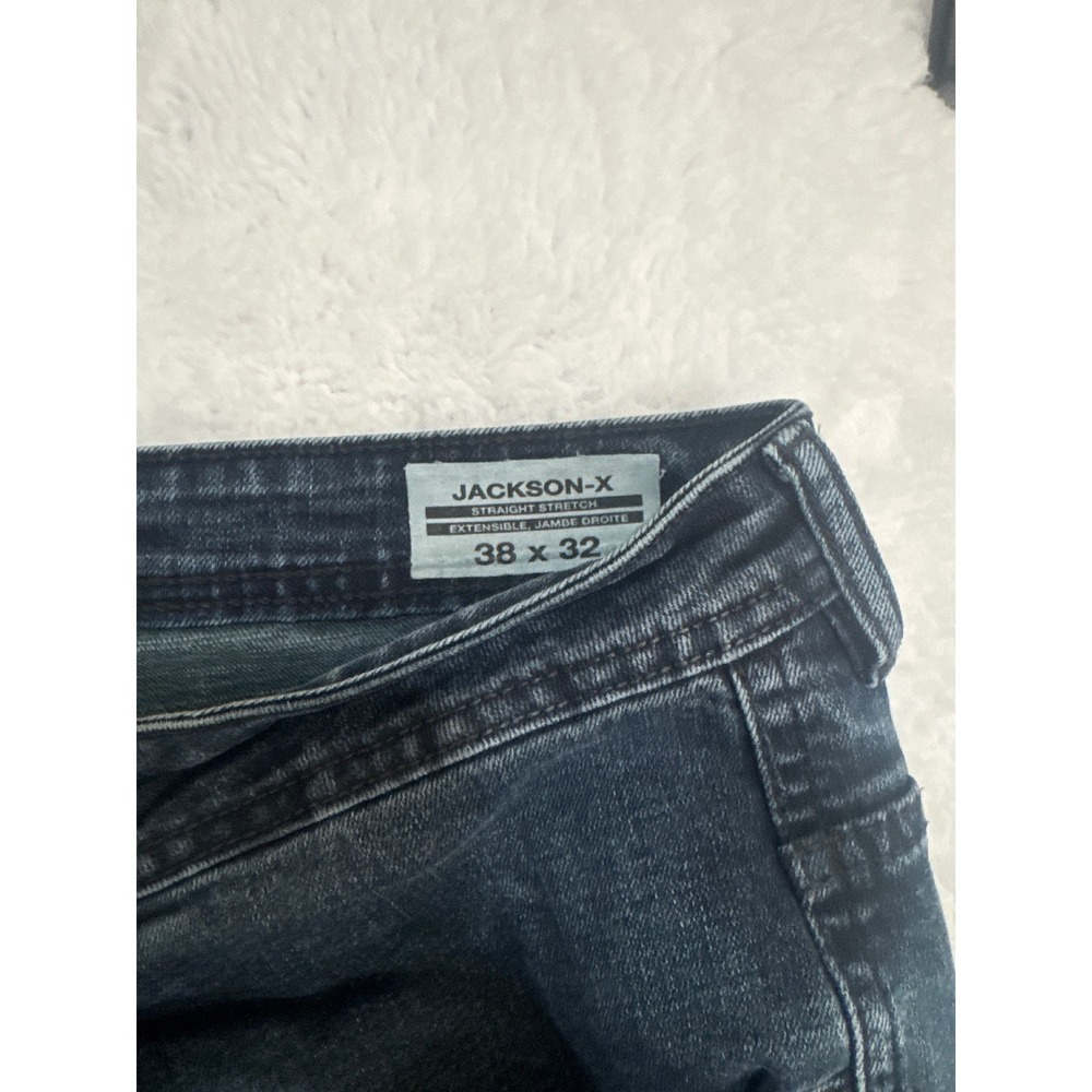 Buffalo David Bitton Mens Jeans 38x32 Straight Stretch Dark Denim Pants - Picture 2 of 6